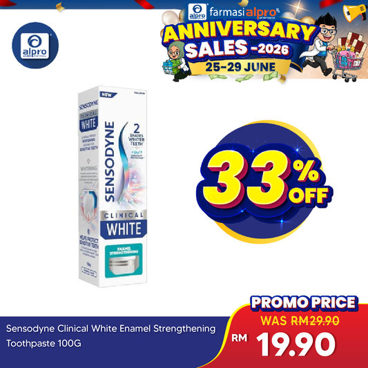 Sensodyne Clinical White Enamel Strengthening Toothpaste 100g | Gentle-Feeling Sensodyne