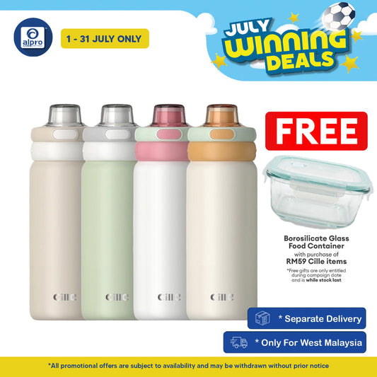 Cille 6-Layer Insulated 316 Stainless Steel Bottle Dual Direct Drink & Straw Mouth 560mL (XB-25106-560) | Cute Design Cille