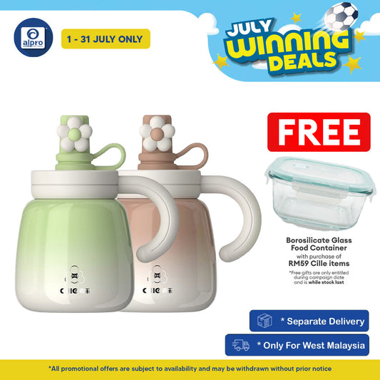 Cille 316 Stainless Steel BPA Free with Tea Infuser & Dust Proof Lid Straw 750mL (XB-24192) | With Functional Filter Cille