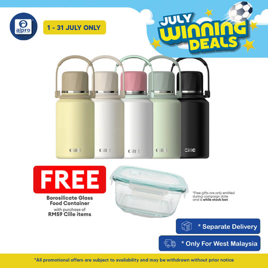 Cille Premium 316 Stainless Steel Insulated Thermos Flask with Straw & Direct Drink Mouth 900mL (XB-25148-900) Cille