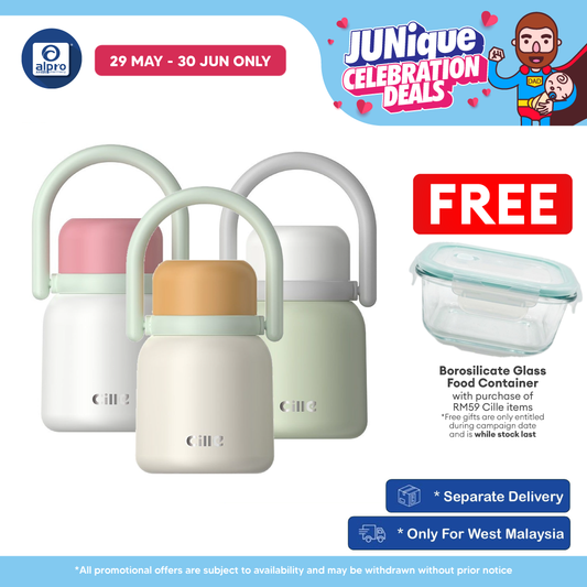 Cille Thermal Food Jar Insulated Stainless Steel 930mL (XB-25169) | Leak-Proof & Vacuum Insulated Food Jar Cille