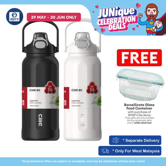 Cille 316 Stainless Steel Thermal Bottle 1700mL (XB-25161-1.7) | Leak-Proof & One Click Open Cap Cille