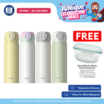 Cille 316 Stainless Steel Water Bottle Leakproof 480mL (XB-25135-480) | Simple & Aesthetic Design Cille