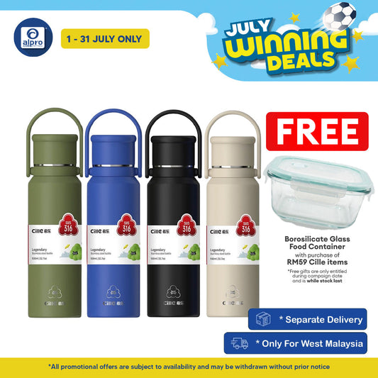 Cille Insulated 316 Stainless Steel Flask 930mL (XB-24145-930) | Water Bottle with Cup for Camping Cille