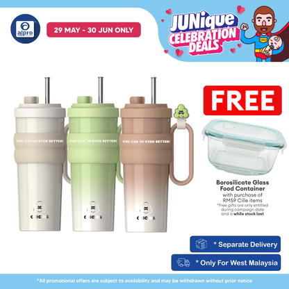 Cille Premium 304 Stainless Steel Tumbler (XB-24193-TC) | Coated Inner Ceramic & Steel Straw Cille