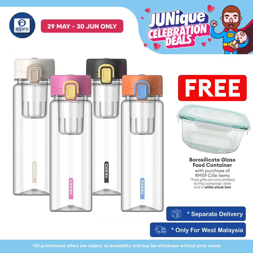 Cille Tritan Bottle with Magnetic Infuser & Leak-Proof Lid BPA Free 780mL (XL-2520-780) | Leak-Proof & Durable Body Cille