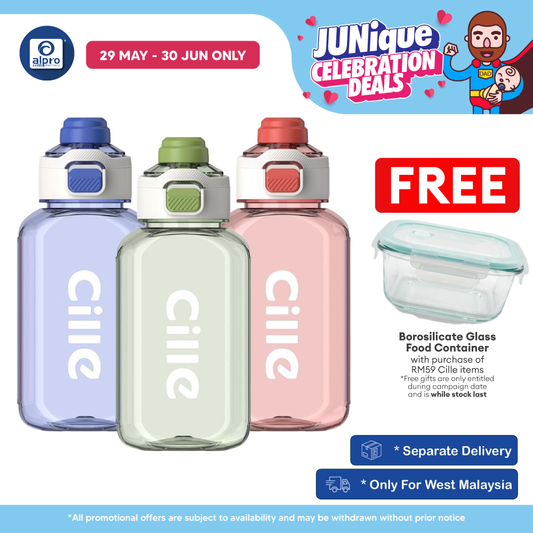 Cille Large Volume Tritan Bottle with Lock 1.15L (XL-2508) | Durable Body & Watertight Lockable Cap Cille