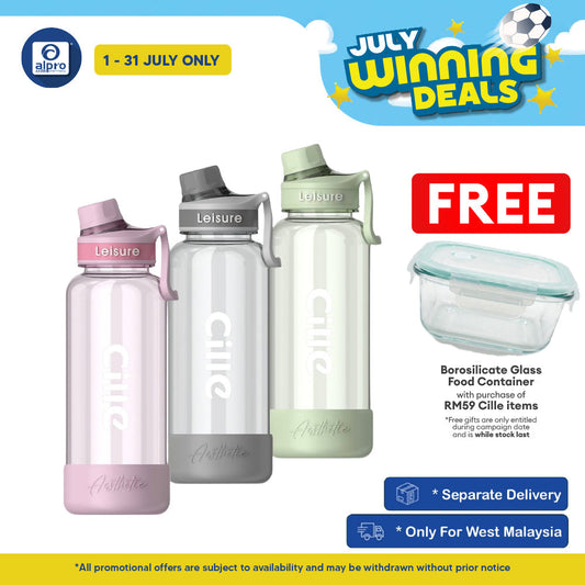 Cille Tritan BPA-Free Water Bottle Large Volume 1000mL (XL-2519-1.0) | BPA Free & Lightweight Body Cille