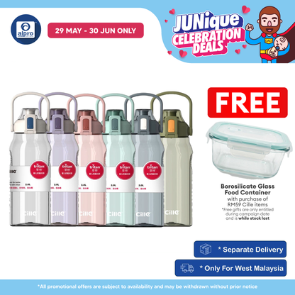Cille Water Bottle Tritan BPA-Free Plastic with Handle 2L (XL-2220) | Heat-Resistant & Odour Free Cille