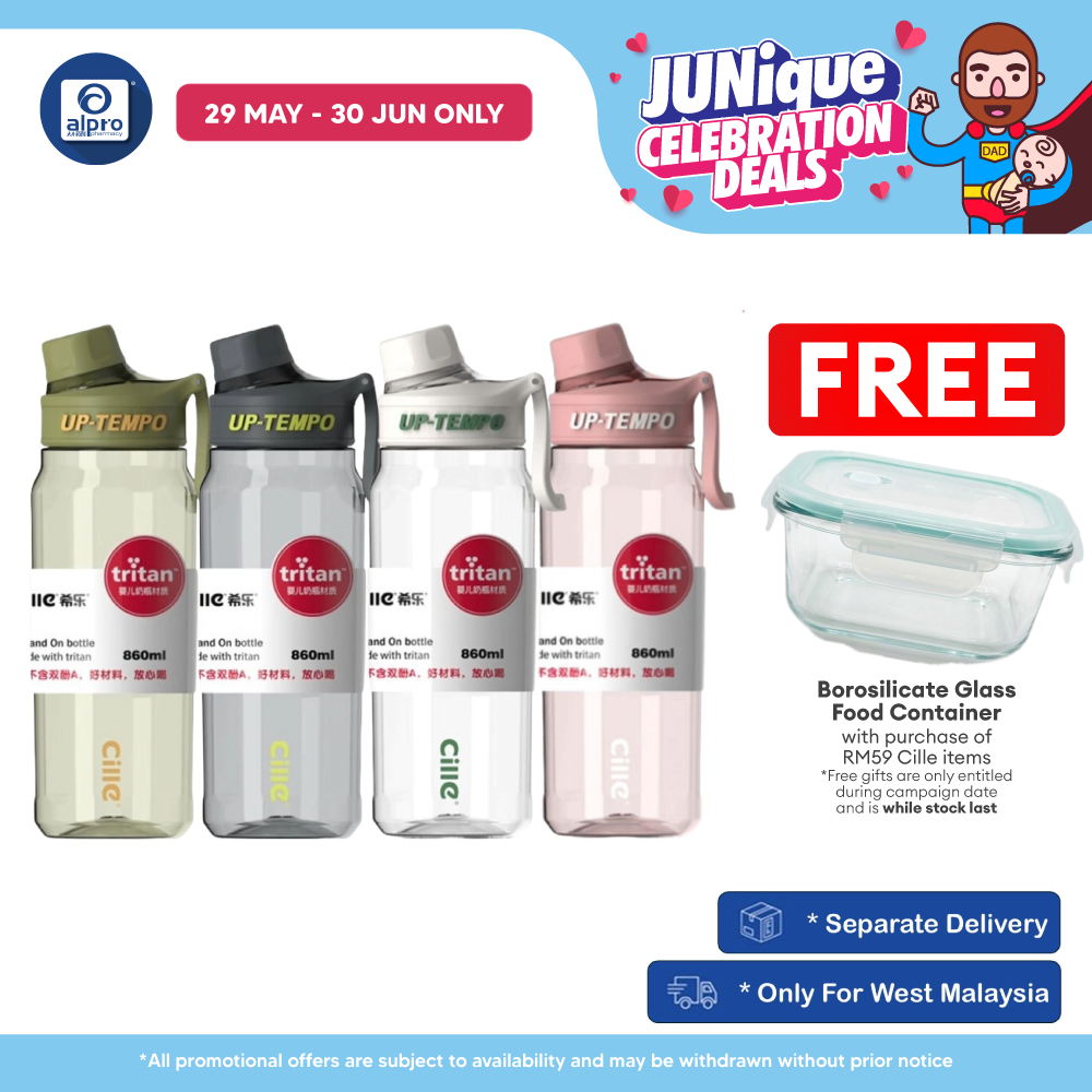 Cille Tritan BPA-Free Plastic Water Bottle 860mL (XL-2332) | BPA-Free & Highly Durable Cille
