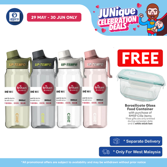 Cille Tritan BPA-Free Plastic Water Bottle 860mL (XL-2332) | BPA-Free & Highly Durable Cille