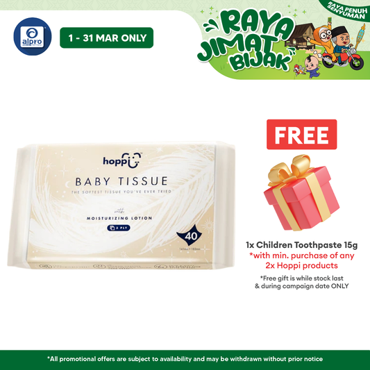 Hoppi RoyalDream Baby Tissue 40s | Infused with Lotion & Ultra-Soft Texture Hoppi