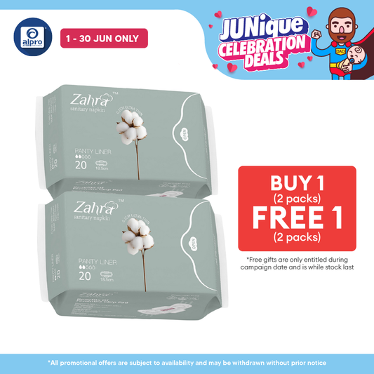 Zahra Panty Liner 185mm Combo (20s ×2packs) | Comfortable All-Day Wear ZAHRA