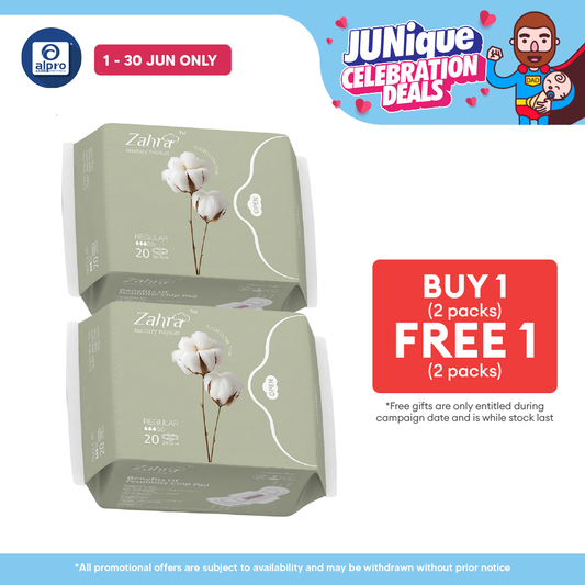Zahra Regular Flow Pad 245mm Combo (20s ×2packs) | Fast Absorption & Ultra-Soft ZAHRA