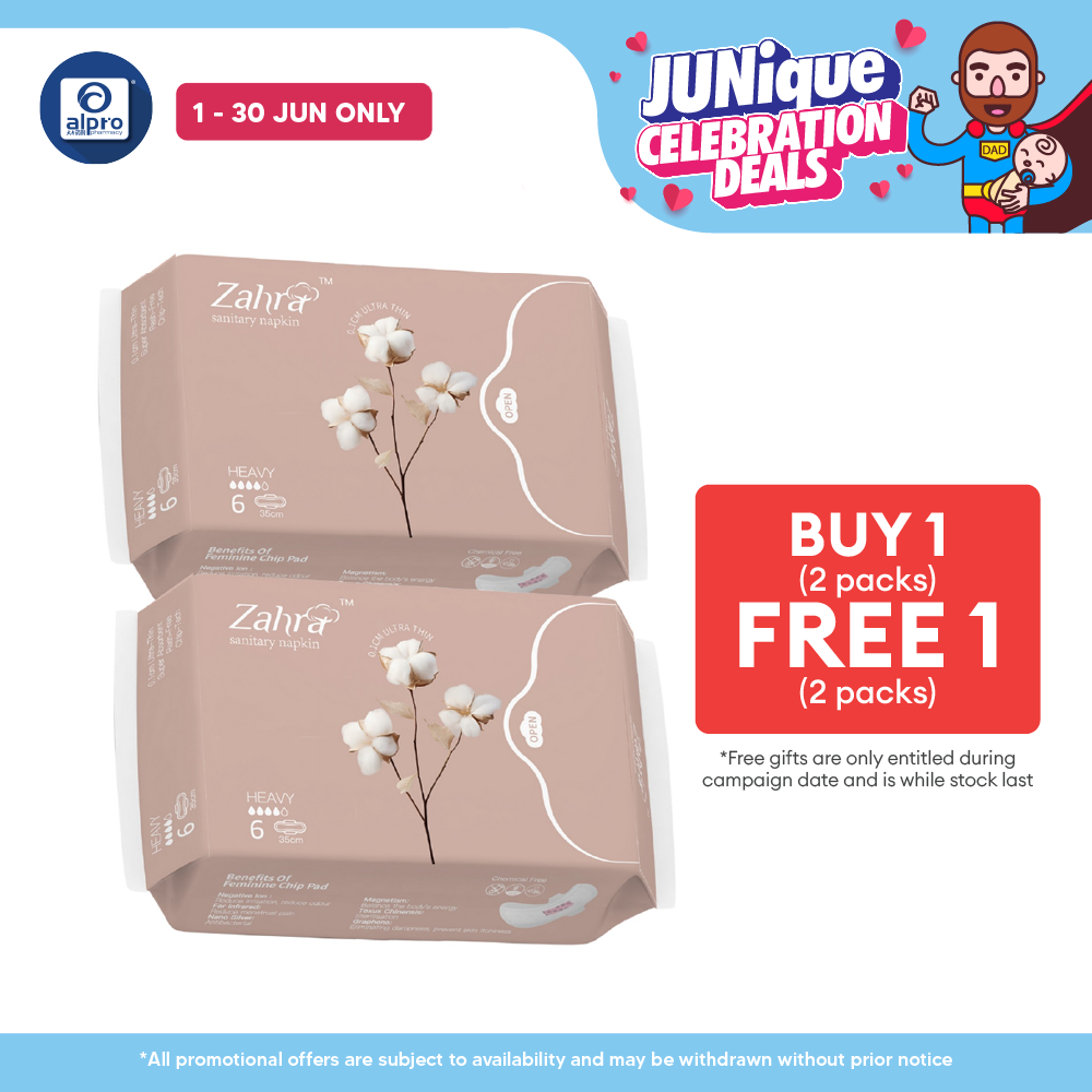 Zahra Heavy Flow Pad 350mm Combo (6s ×2packs) | Fast Absorption & Ultra-Soft ZAHRA