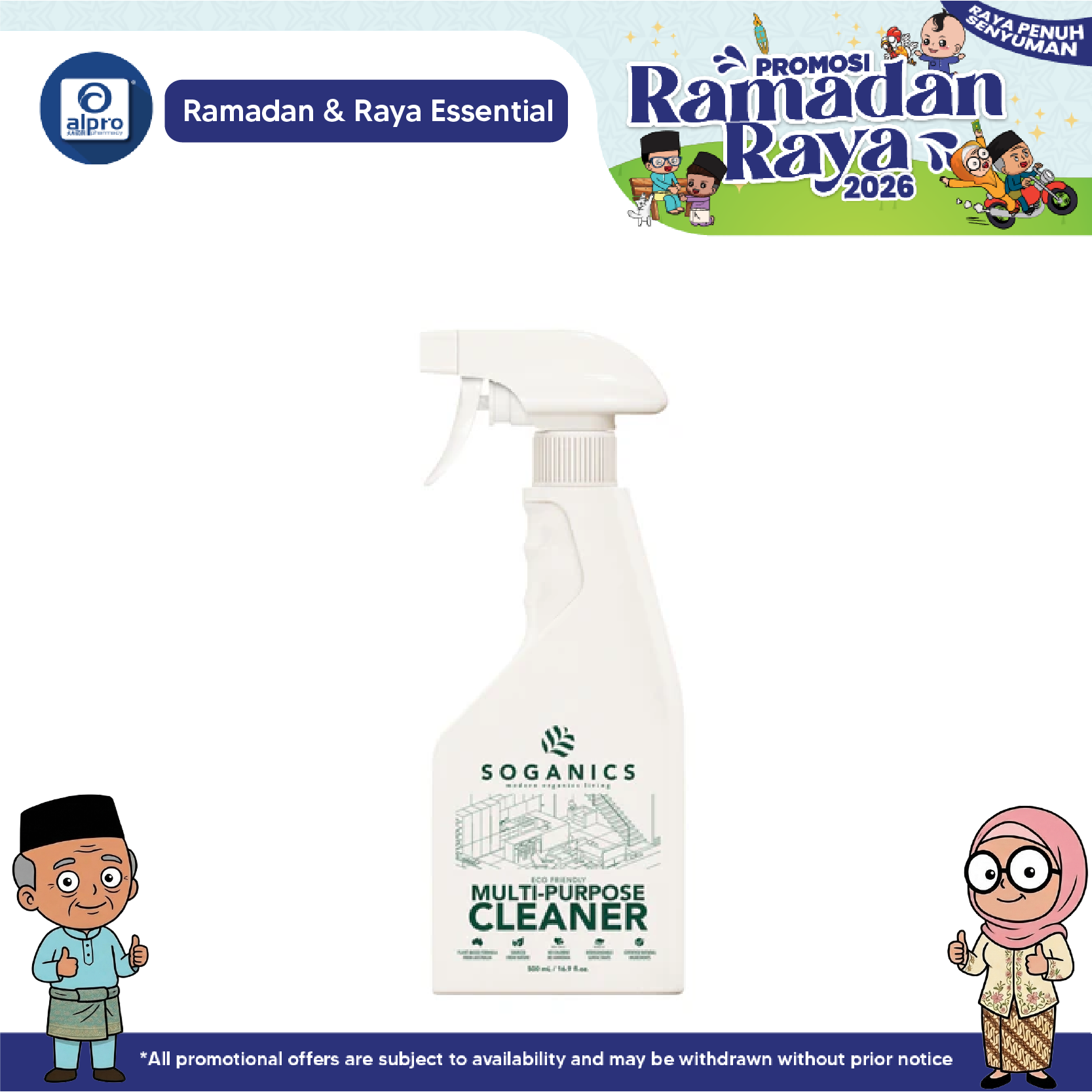SOGANICS Multi-Purpose Cleaner 500mL | Fresh Scent & Clean Surfaces SOGANICS
