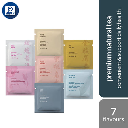 Infusn Tea 10s (Rose Pu er, Peach Oolong, Chamonile Rose, Peace with you, Jin Jun Mei, Earl Grey & White Jasmine) INFUSN