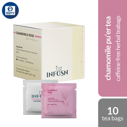 Infusn Tea 10s (Rose Pu er, Peach Oolong, Chamonile Rose, Peace with you, Jin Jun Mei, Earl Grey & White Jasmine) INFUSN