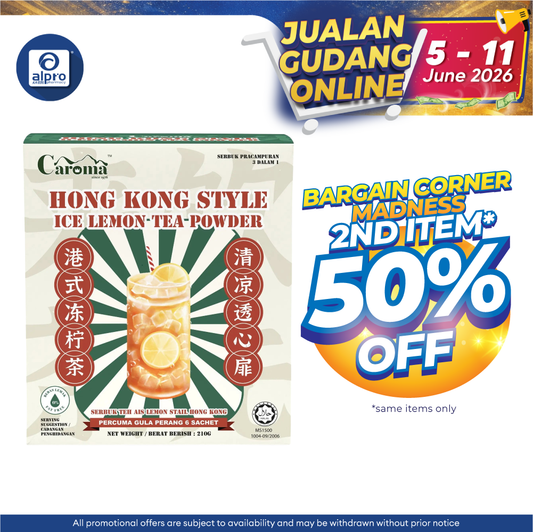 Caroma Hong Kong Style Ice Lemon Tea 35g ×6s | Refreshing with Tangy Twist CAROMA