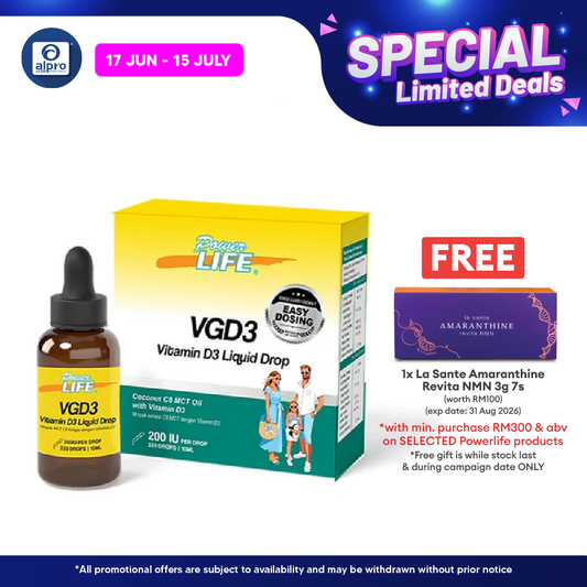 Powerlife VGD3 Vitamin D3 200 IU Liquid Drop 10ml | Practical Daily Supplement Powerlife