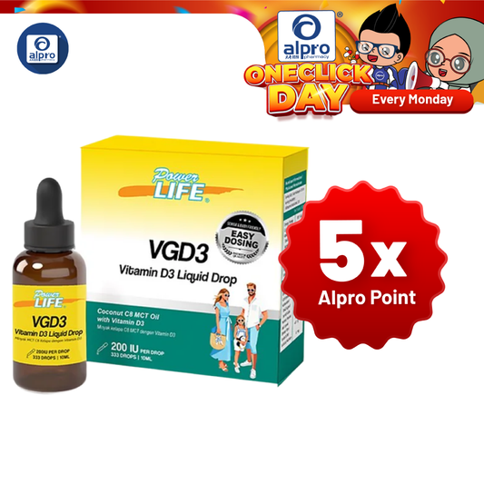 Powerlife VGD3 Vitamin D3 200 IU Liquid Drop 10ml | Practical Daily Supplement Powerlife