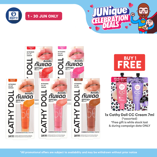 Cathy Doll Intensive UV Lip Serum SPF50+ PA++++ Healthy (Orange/ Pink/ Red/ Peach/ Caramel) 10mL Cathy Doll