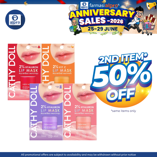 Cathy Doll 2% Hyaluron Lip Mask (Assorted Colours) 4.5g | All Day Hydration & Plump Lips Cathy Doll
