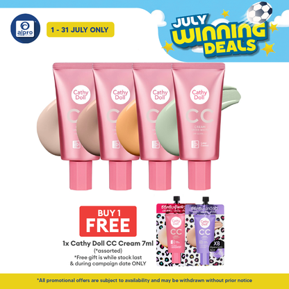Cathy Doll CC Cream SPF50 PA+++ Speed White Colour Control (Assorted) 50mL | Even Out Skin Complexion Cathy Doll