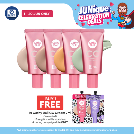 Cathy Doll CC Cream SPF50 PA+++ Speed White Colour Control (Assorted) 50mL | Even Out Skin Complexion Cathy Doll