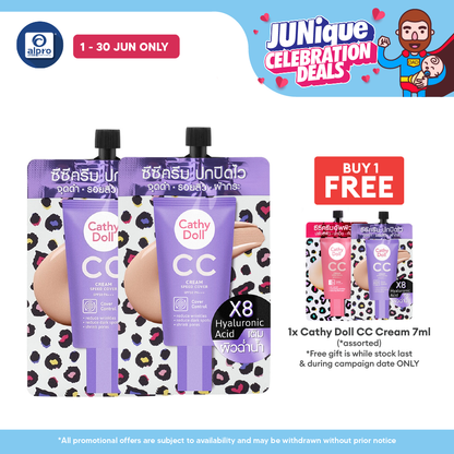 Cathy Doll CC Cream Speed Cover Control SPF50 PA+++ (Assorted) 7mL | Instant Coverage & All-Day Wear Cathy Doll