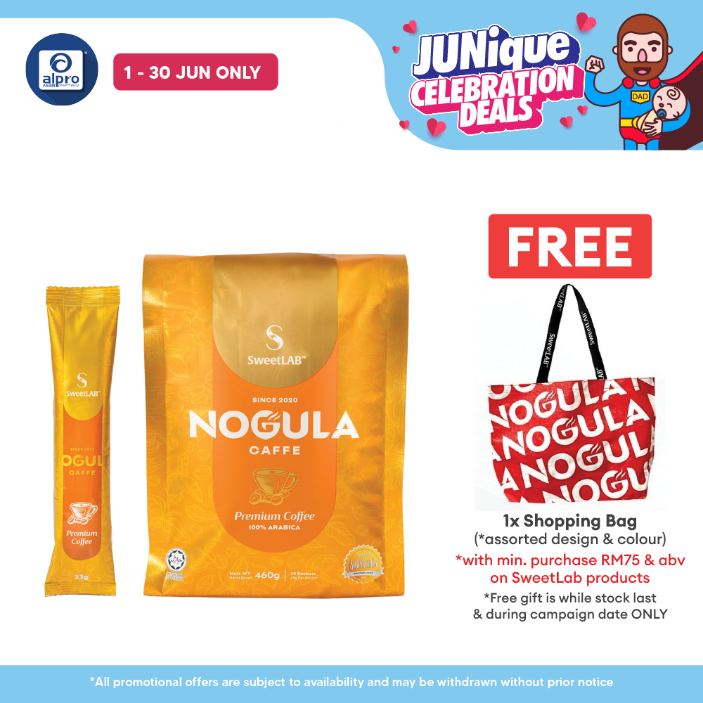 SweetLab NOGULA Caffe Arabica Coffee 23g ×20s | 3g Sugar With Rich Arabica Aroma SweetLAB