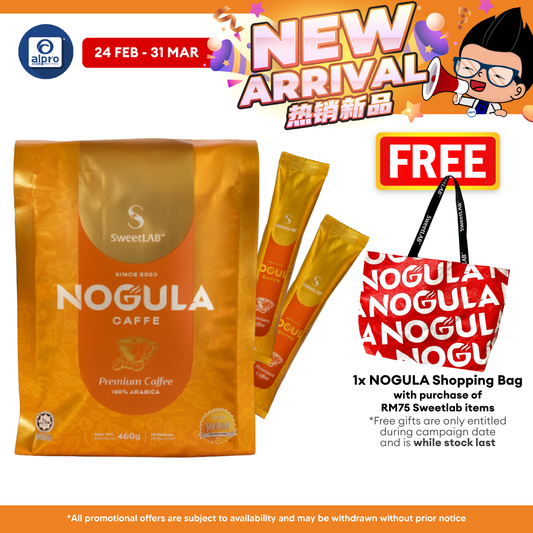 SweetLab NOGULA Caffe Arabica Coffee 23g ×20s | 3g Sugar With Rich Arabica Aroma SweetLAB