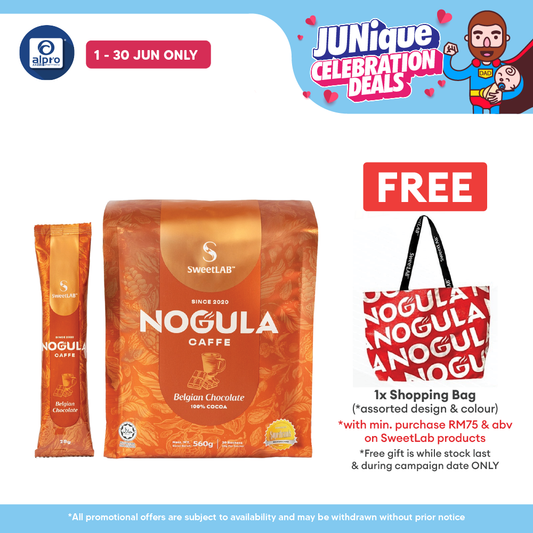 SweetLab NOGULA Caffe Belgian Chocolate 28g ×20s | 2g Sugar with Premium Belgian Chocolate SweetLAB