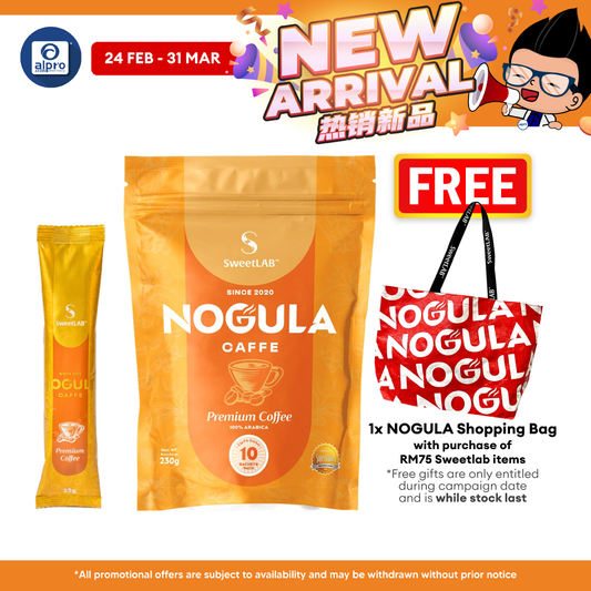 SweetLab NOGULA Caffe Arabica Coffee 23g ×10s | 3g Sugar With Rich Arabica Aroma SweetLAB