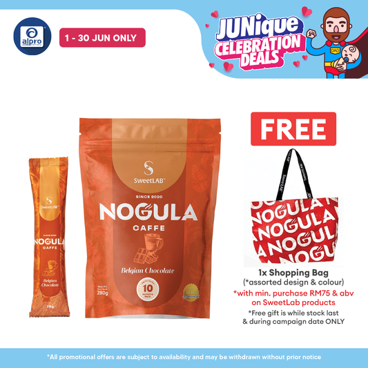 SweetLab NOGULA Caffe Belgian Chocolate 28g ×10s | 2g Sugar with Premium Belgian Chocolate SweetLAB