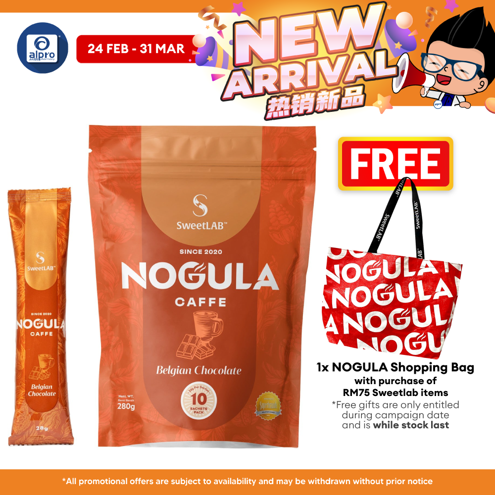 SweetLab NOGULA Caffe Belgian Chocolate 28g ×10s | 2g Sugar with Premium Belgian Chocolate SweetLAB