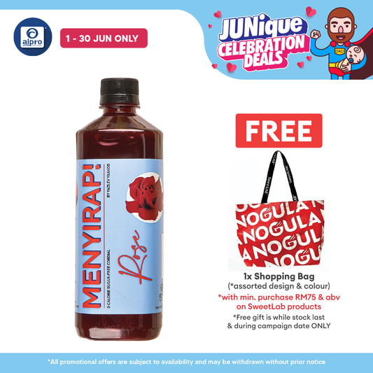 SweetLab MENYIRAP! Rose Cordial by Dato Fazley Yaacob 500mL | 0 Calorie Real Rose Extract SweetLAB
