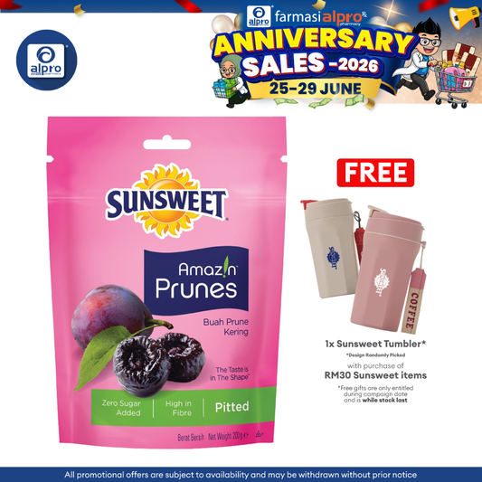 Sunsweet USA Pitted Prunes 200g | Rich in Fibre & Low Glycaemic Index Sunsweet