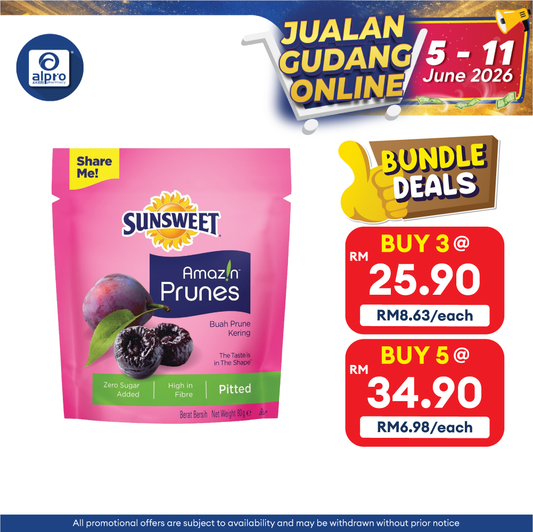 Sunsweet USA Pitted Prunes 80g | Rich in Fibre & Low Glycaemic Index Sunsweet