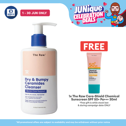 The Raw. Dry & Bumpy Ceramides Cleanser 145mL | Gentle Exfoliation & Moisturise Skin The Raw.