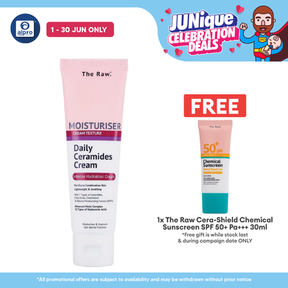 The Raw. Daily Ceramides Cream Moisturiser 50mL | Intense Hydration Cream The Raw.