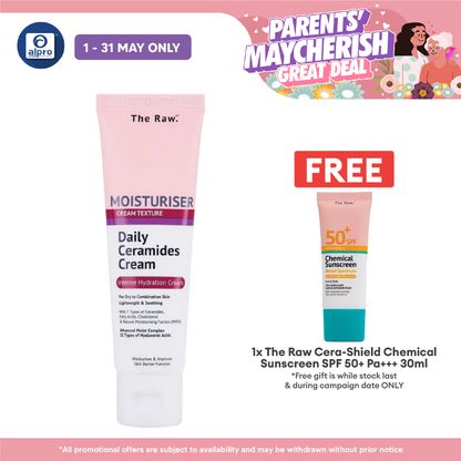 The Raw. Daily Ceramides Cream Moisturiser 50mL | Intense Hydration Cream The Raw.
