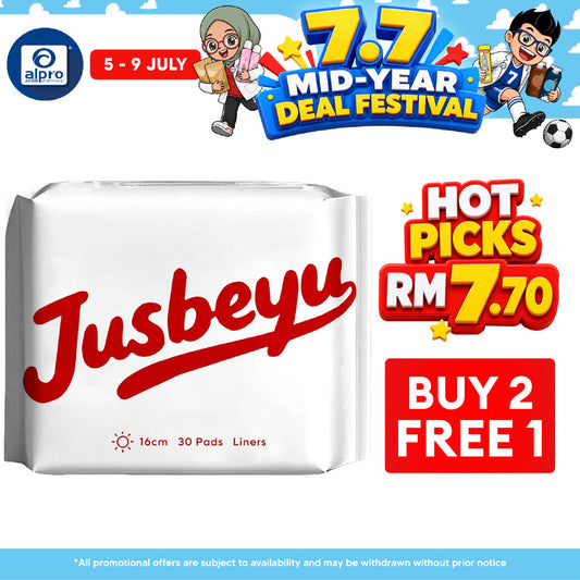 Jusbeyu Sanitary Panty Liner 160mm × 30s | Ultra-Thin & Discreet Comfort Jusbeyu