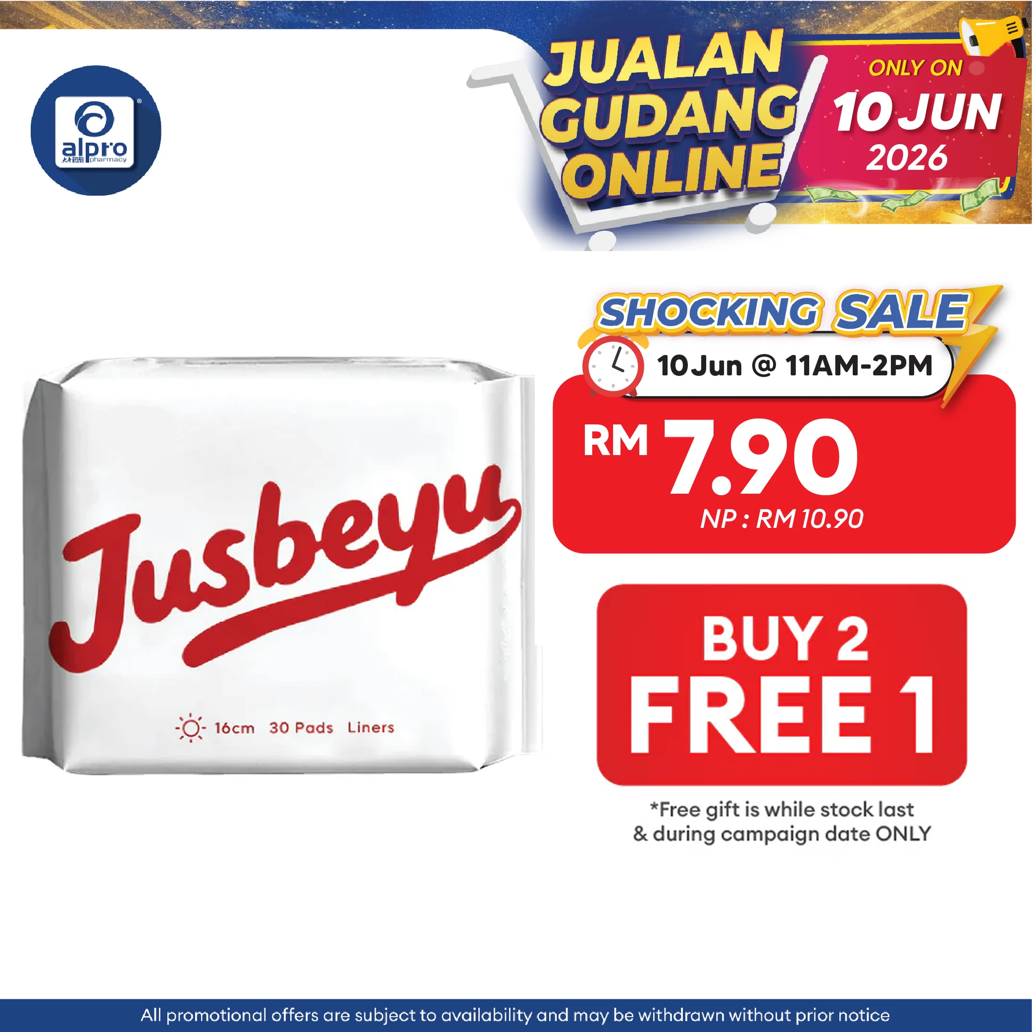 Jusbeyu Sanitary Panty Liner 160mm × 30s | Ultra-Thin & Discreet Comfort Jusbeyu