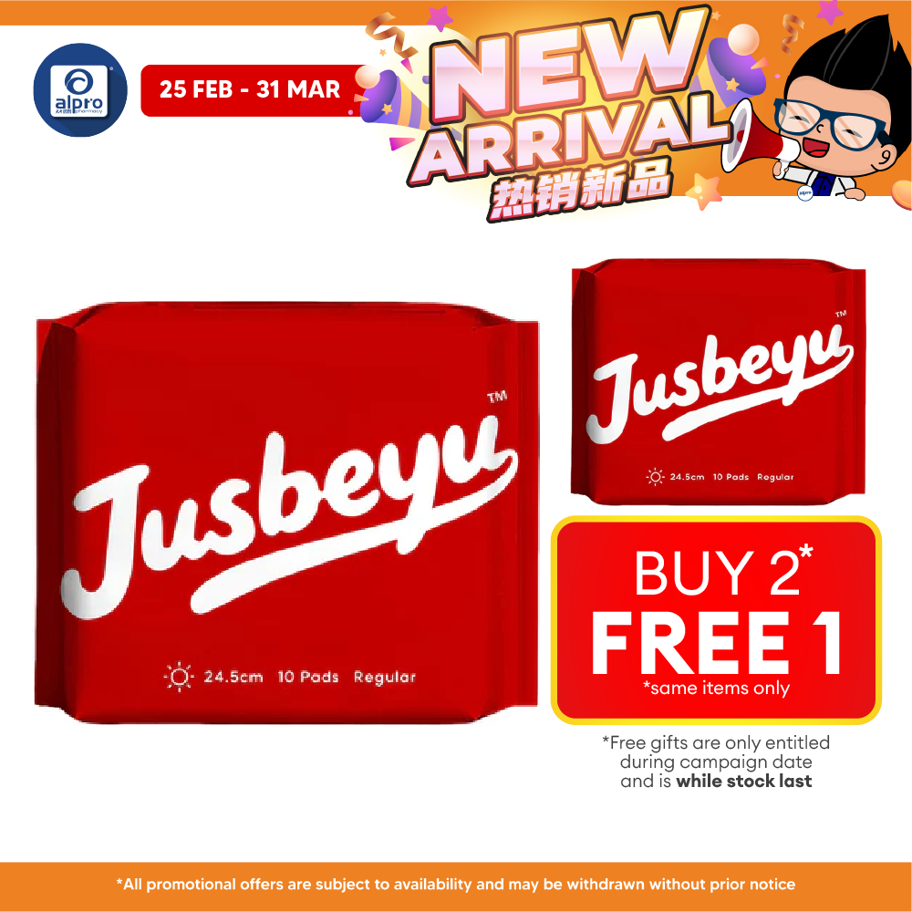 Jusbeyu Sanitary Pad 245mm ×10s | Ultra Soft & Instant Absorption Layer Jusbeyu