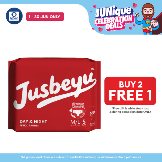 Jusbeyu Sanitary Panties M/L size ×5s | Convenient & No-Mess Changing Jusbeyu