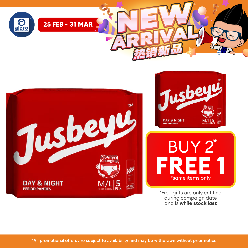 Jusbeyu Sanitary Panties M/L size ×5s | Convenient & No-Mess Changing Jusbeyu