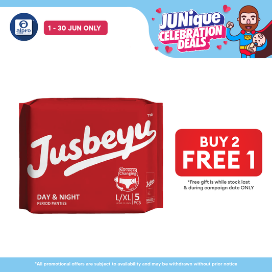 Jusbeyu Sanitary Panties L/XL size ×5s | Convenient & No-Mess Changing Jusbeyu