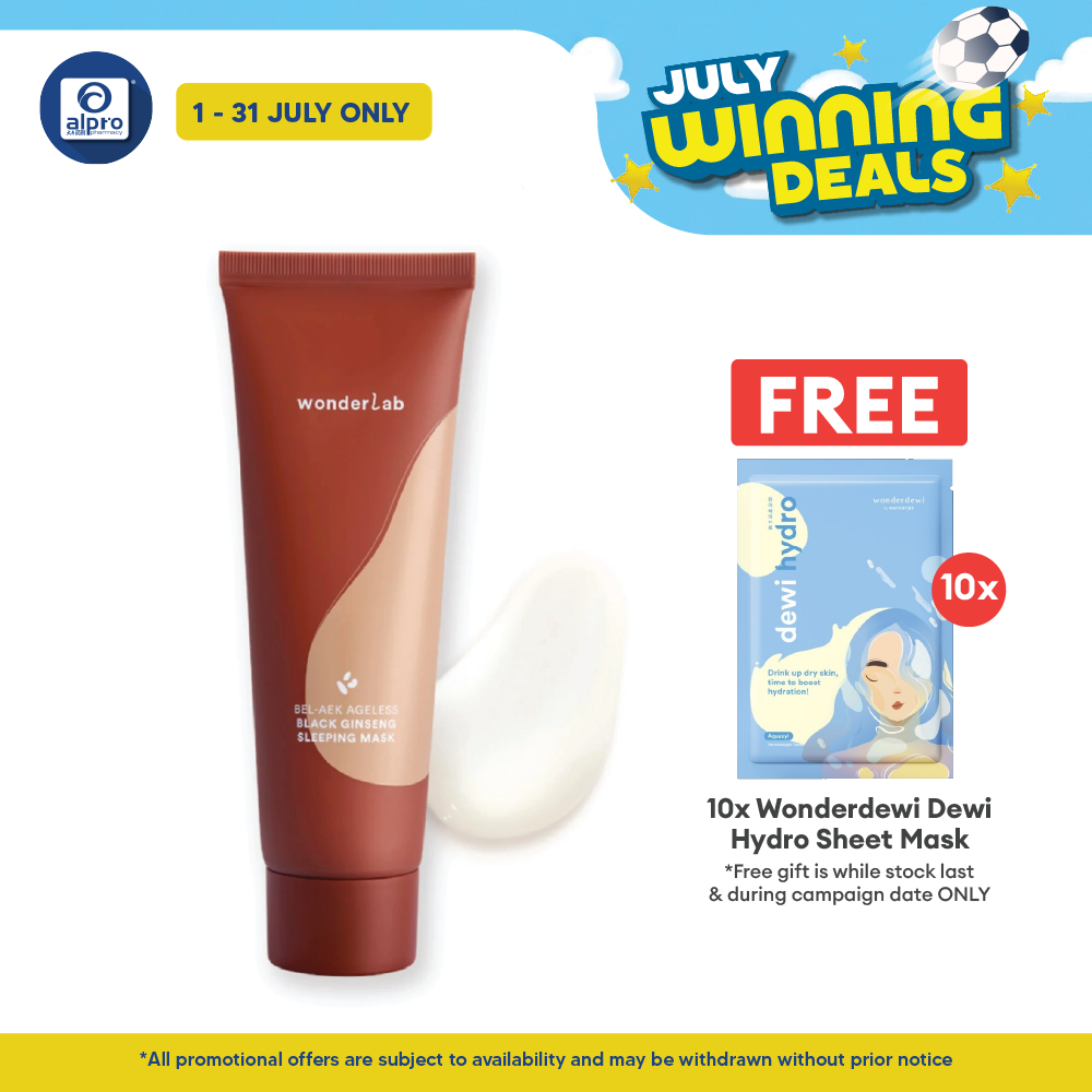 WonderLab BEL-AEK Ageless Black Ginseng Sleeping Mask 80mL | All-Night Refreshing Repair WONDERLAB