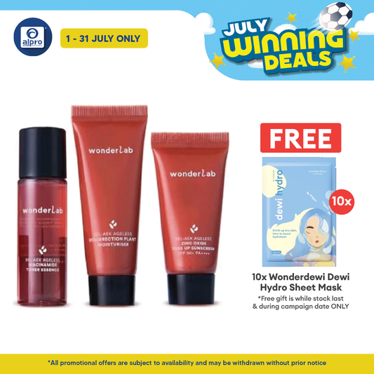 WonderLab BEL-AEK Ageless Basic Travel Kit Travel Kit 3s | Quick Skin Care On The Go WONDERLAB